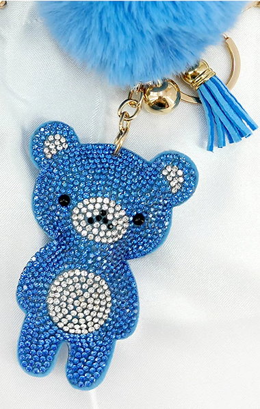 Ours en peluche bleu avec strass