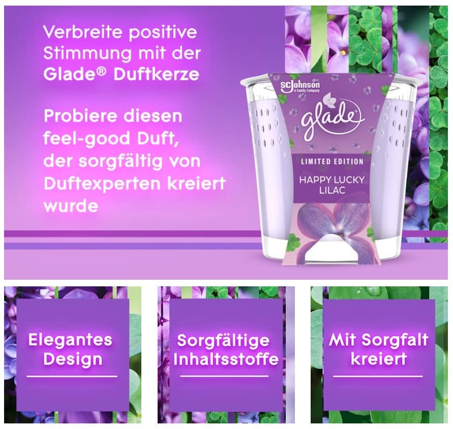 Glade Happy Lucky Lilac Duftkerze