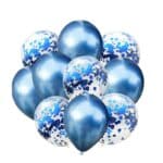 Party Ballons Latex Luftballons mit Konfetti in blau