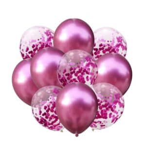 Party Ballons Latex Luftballons mit Konfetti in pink